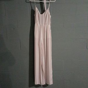 White pin stripe jumpsuit